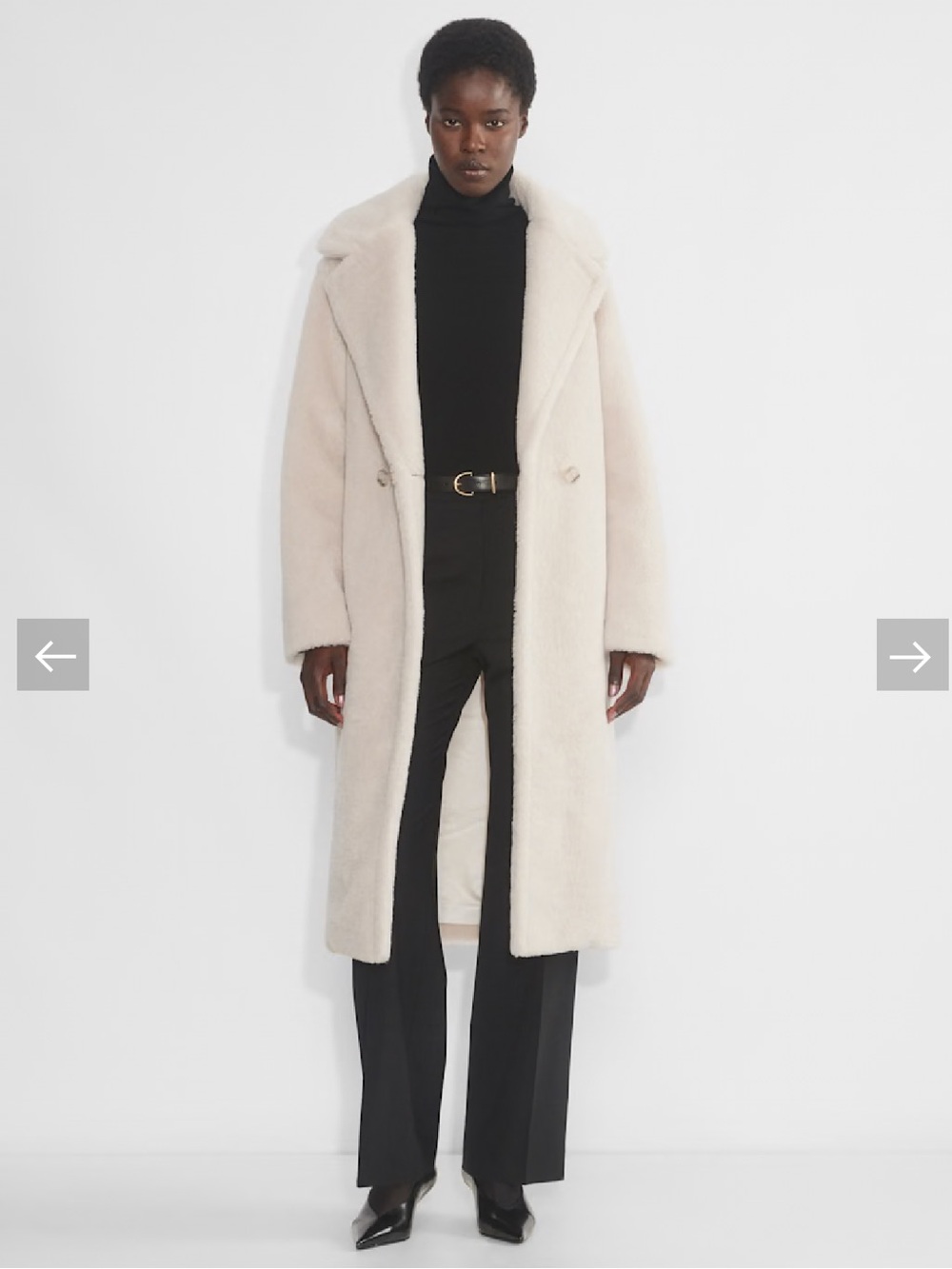 Babaton Aritzia Teddy Coat in Oak Milk Beige Size XXS
